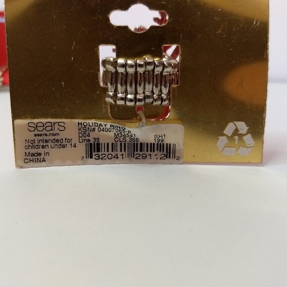 Happy Holidays Snowflake Elastic Ring Earring Lot Angel Snowflake Holiday - Picture 4 of 11